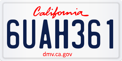 CA license plate 6UAH361