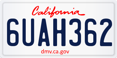 CA license plate 6UAH362
