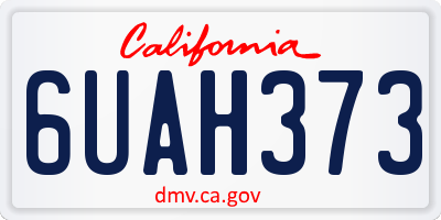 CA license plate 6UAH373