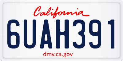 CA license plate 6UAH391