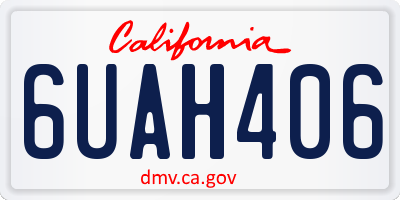 CA license plate 6UAH406