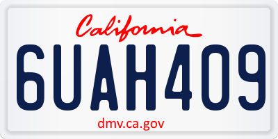 CA license plate 6UAH409