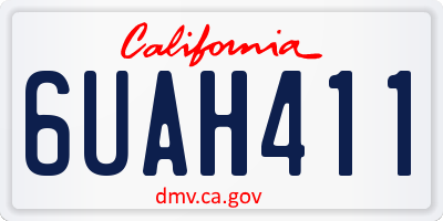 CA license plate 6UAH411