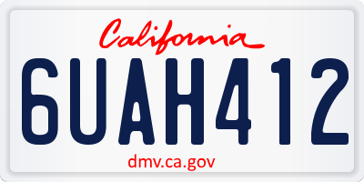 CA license plate 6UAH412