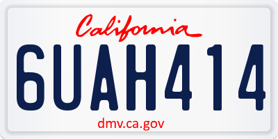 CA license plate 6UAH414
