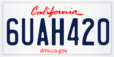CA license plate 6UAH420