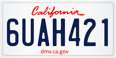 CA license plate 6UAH421