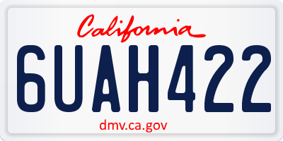 CA license plate 6UAH422