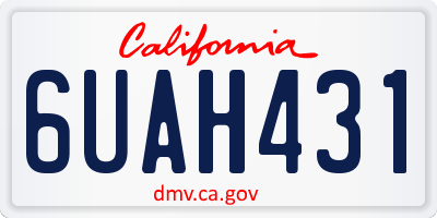 CA license plate 6UAH431