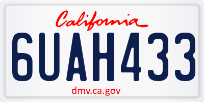 CA license plate 6UAH433