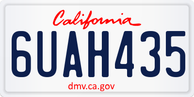 CA license plate 6UAH435