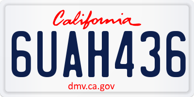 CA license plate 6UAH436