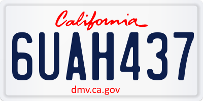 CA license plate 6UAH437