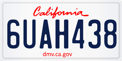 CA license plate 6UAH438