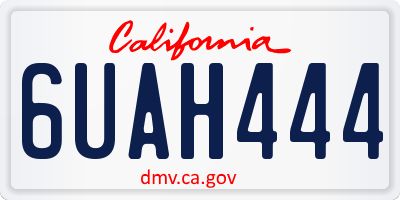 CA license plate 6UAH444