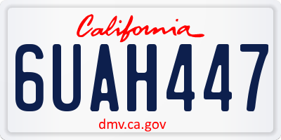 CA license plate 6UAH447