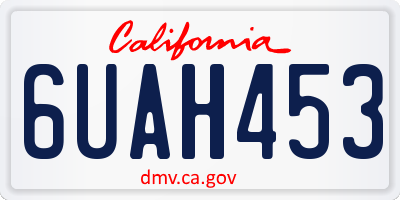CA license plate 6UAH453