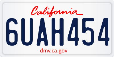 CA license plate 6UAH454