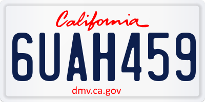 CA license plate 6UAH459