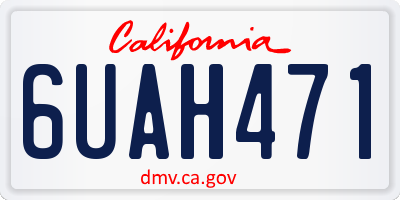 CA license plate 6UAH471