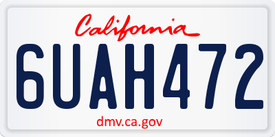 CA license plate 6UAH472