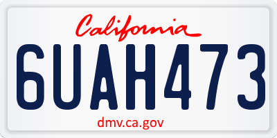 CA license plate 6UAH473