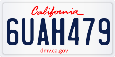 CA license plate 6UAH479