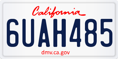 CA license plate 6UAH485