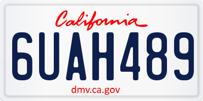 CA license plate 6UAH489