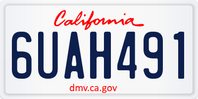 CA license plate 6UAH491
