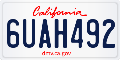 CA license plate 6UAH492