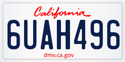 CA license plate 6UAH496
