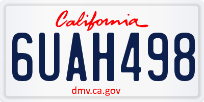 CA license plate 6UAH498