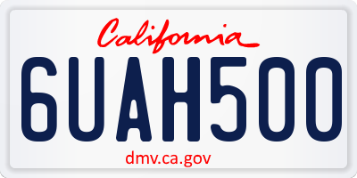 CA license plate 6UAH500