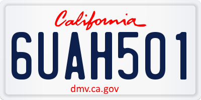 CA license plate 6UAH501