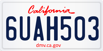 CA license plate 6UAH503