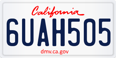 CA license plate 6UAH505