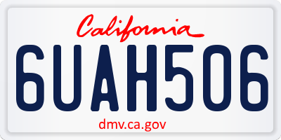 CA license plate 6UAH506
