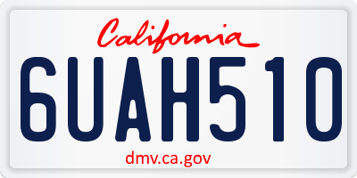CA license plate 6UAH510