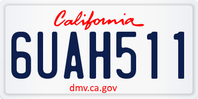 CA license plate 6UAH511