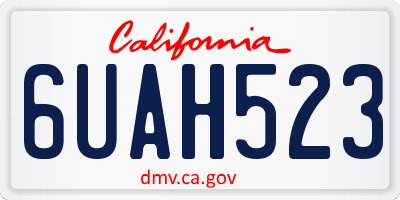 CA license plate 6UAH523