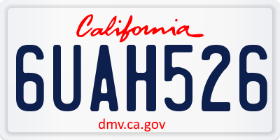 CA license plate 6UAH526
