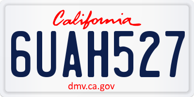 CA license plate 6UAH527