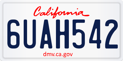 CA license plate 6UAH542
