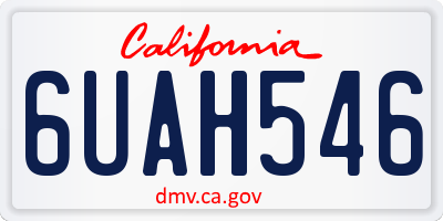 CA license plate 6UAH546