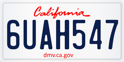 CA license plate 6UAH547