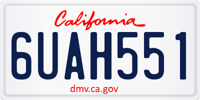 CA license plate 6UAH551