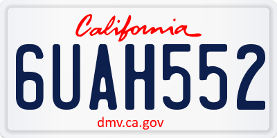 CA license plate 6UAH552