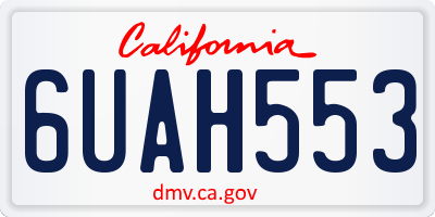 CA license plate 6UAH553