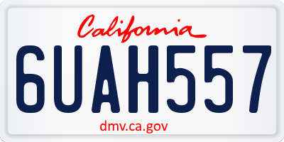 CA license plate 6UAH557